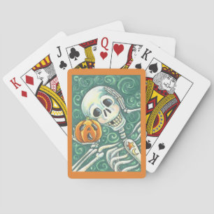 JEU DE CARTES ÉCOUTEZ VOTRE CITROUILLE, SKELETON DECK OF CARDS