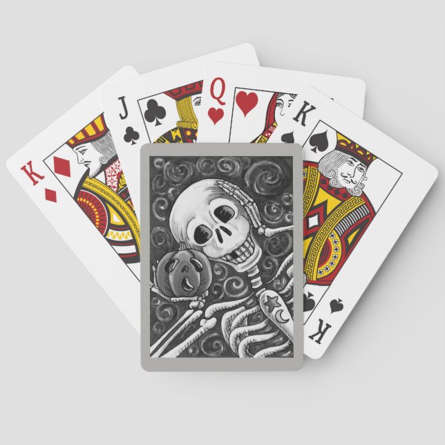 JEU DE CARTES ÉCOUTEZ VOTRE CITROUILLE, SKELETON DECK OF CARDS (dos)