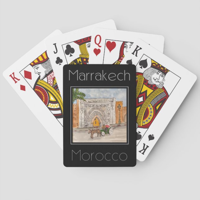Jeu De Cartes Ecran de voyage couleur de Marrakech Maroc (dos)