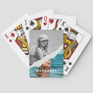 Jeu De Cartes Écran photo Retro élégant noir et blanc