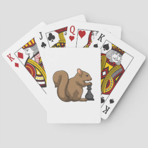 Jeu De Cartes Écureuil aux échecs avec la pièce d'échecs Fou