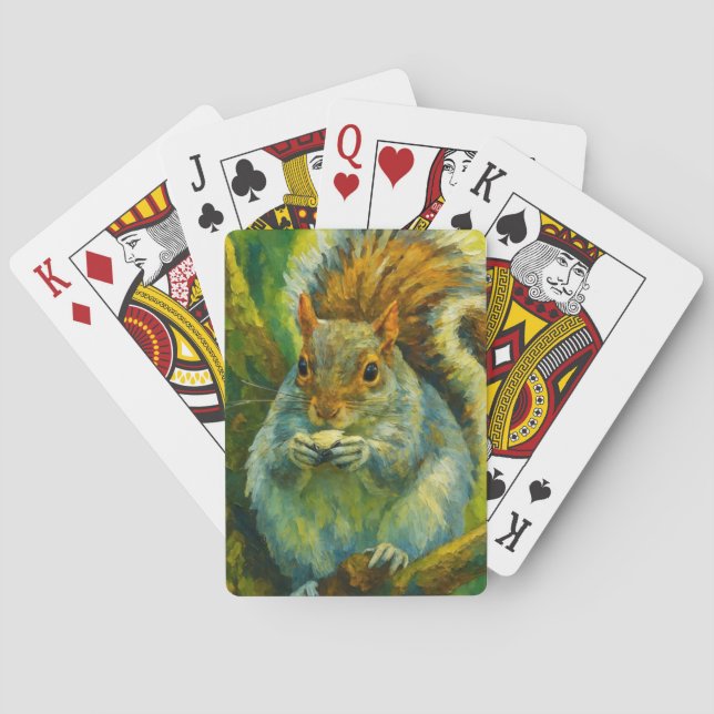Jeu De Cartes Écureuil impressionniste dans le feuillage foresti (dos)
