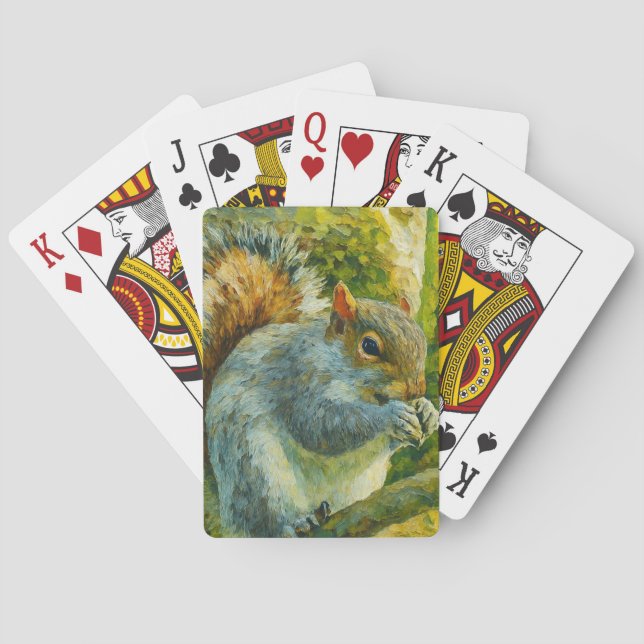 Jeu De Cartes Écureuil impressionniste dans le feuillage foresti (dos)