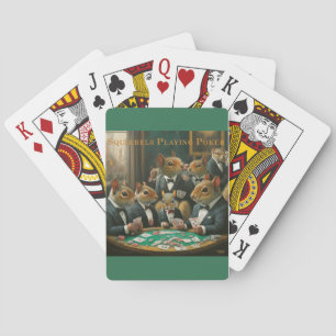 Jeu De Cartes Écureuils Jouant Des Cartes De Poker À Hautes Émis