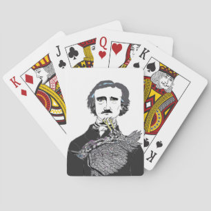Jeu De Cartes Edgar Allan Poe avec Raven sur son Chin