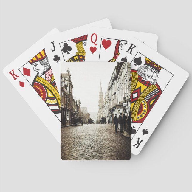 JEU DE CARTES ÉDIMBOURG ÉCOSSE MAYBOLE STREET SCÈNE 1910 (dos)