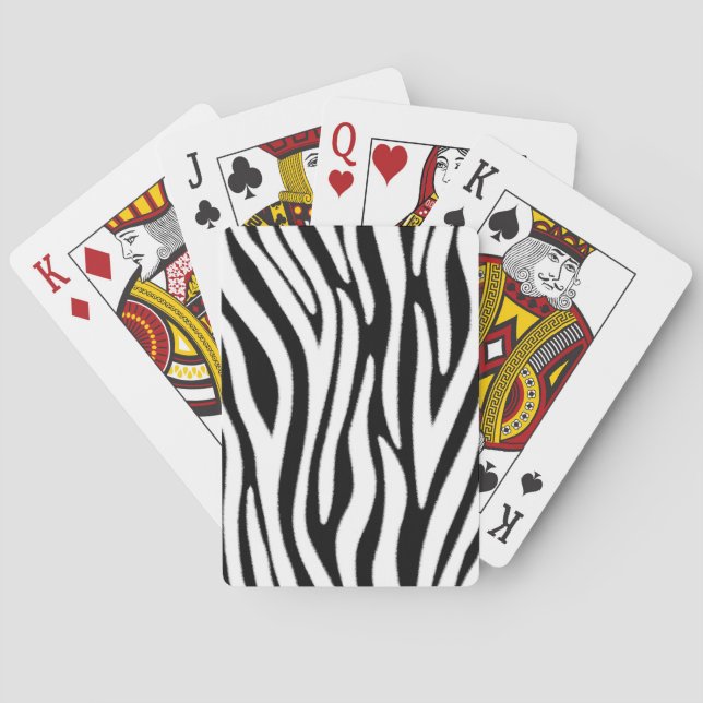 Jeu De Cartes Effet de fourrure noir et blanc sur les rayures de (dos)