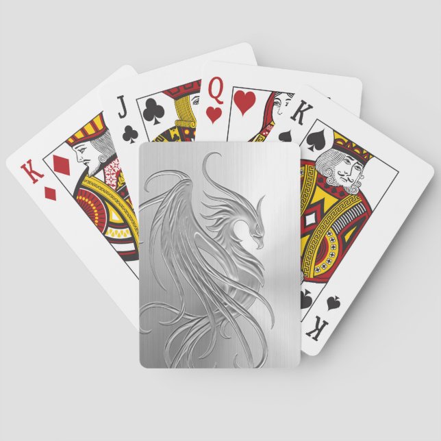 Jeu De Cartes Effet en acier inoxydable Phoenix (dos)