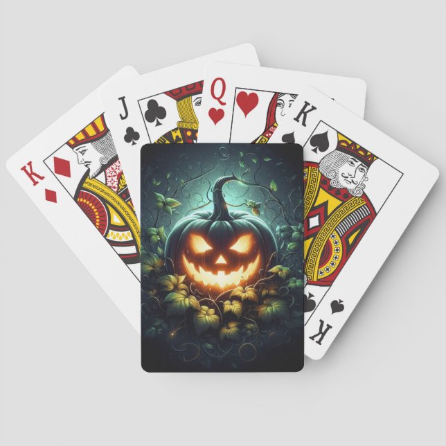 Jeu De Cartes Éffrayant nature brillant Halloween citrouille