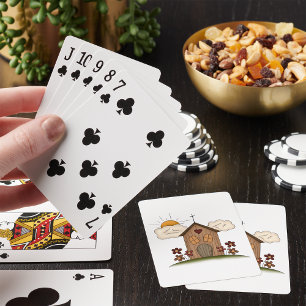 Jeu De Cartes Église Sunny Avec Fleurs Rustique Charme De Pays