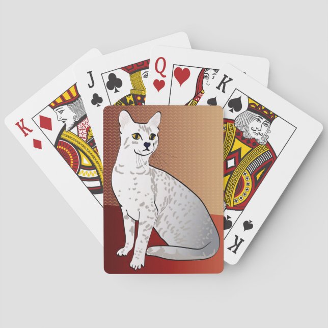Jeu De Cartes égyptien Mau Cat - arrière - plan en bronze (dos)