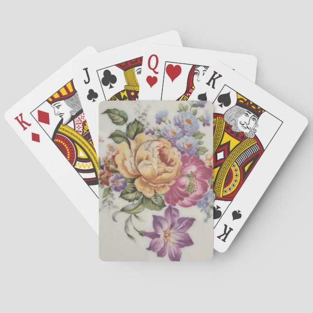 Jeu De Cartes Élégance : Cartes de Jouage Florales inspirées de  (dos)