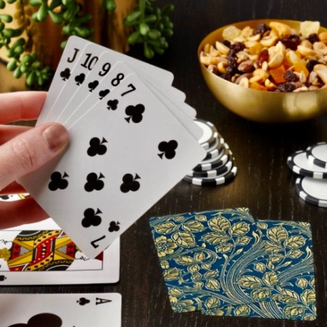 Jeu De Cartes Élégance de Fleur d'Or (Poker cards easy to shuffle, smooth card stock. Dimensions: 2.5" x 3.5”. 
)
