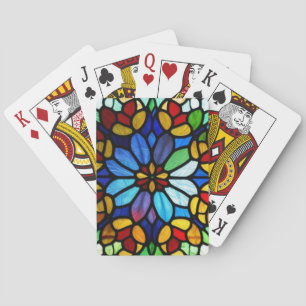 Jeu De Cartes Élégance en verre floral