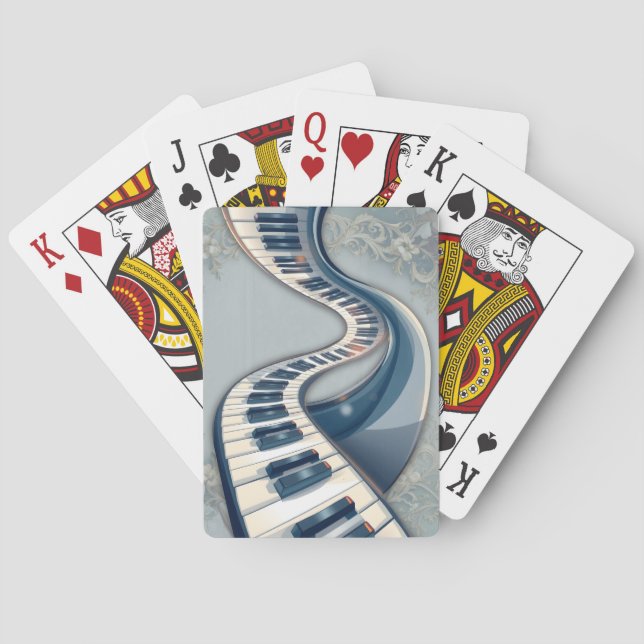 Jeu De Cartes Elegance in piano keys and blossoms.  (dos)