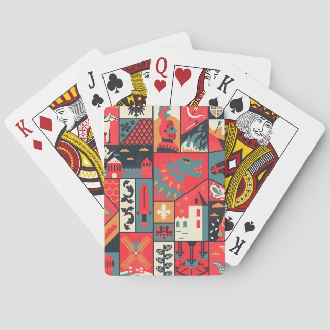 Jeu De Cartes Élégance médiévale : Conception Motif transparente (dos)