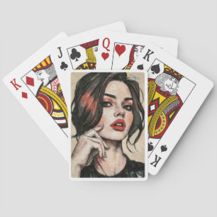 Jeu De Cartes Élégance Moderne - Portrait de Femme Glamour