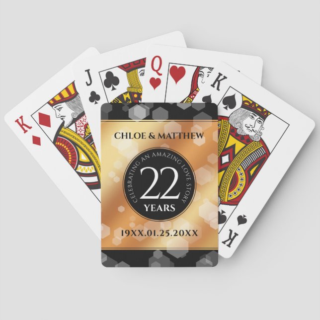 Jeu De Cartes Élégant 22e anniversaire de Mariage de cuivre à la (dos)