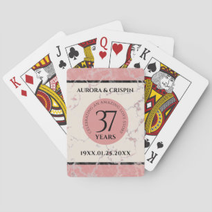 Jeu De Cartes Élégant 37e anniversaire du Mariage Alabaster