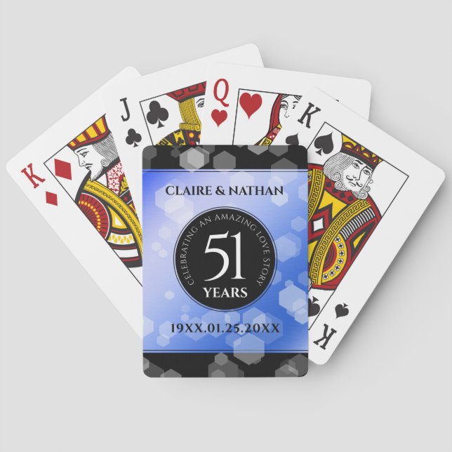 Jeu De Cartes Élégant 51e anniversaire de Mariage Sapphire (dos)