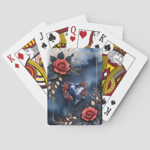 Jeu De Cartes Élégant arrangement rose avec feuillage doré