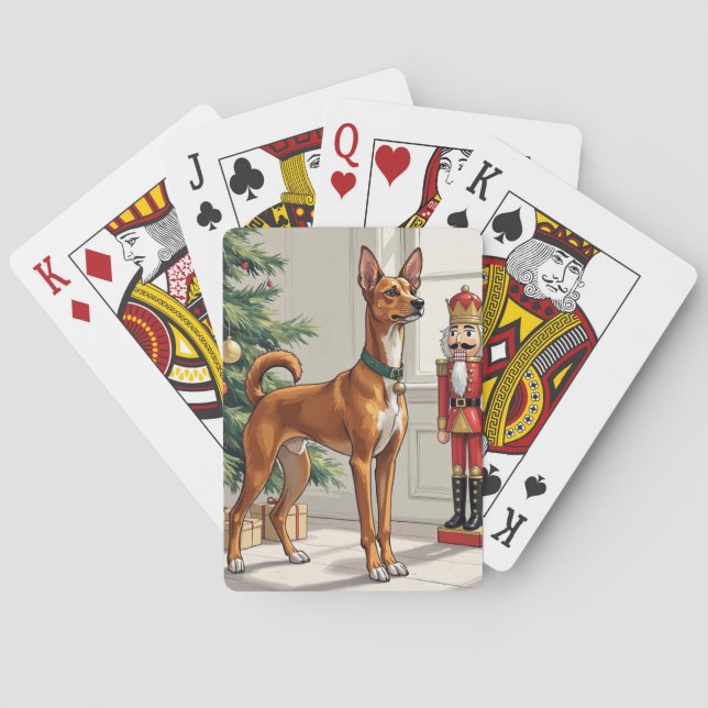 Jeu De Cartes Elegant Basenji Dog Nutcracker Modern Christmas (dos)