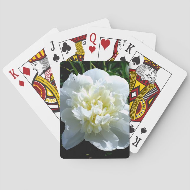 Jeu De Cartes Elégant blanc peony floral blanc photo (dos)
