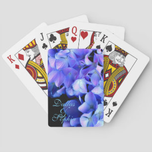 Jeu De Cartes Élégant bleu violet clair magenta hydrangée floral
