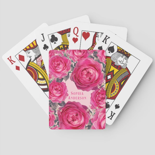 Jeu De Cartes Elégant Bouquet de Roses personnalisé (dos)