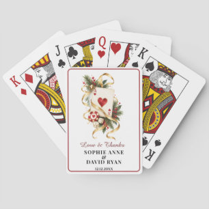 Jeu De Cartes Élégant Casino de Vegas Nuit de Noces Or Aquarelle