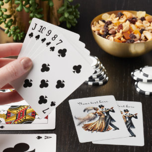 Jeu De Cartes Élégant couple Art déco ajouter du texte