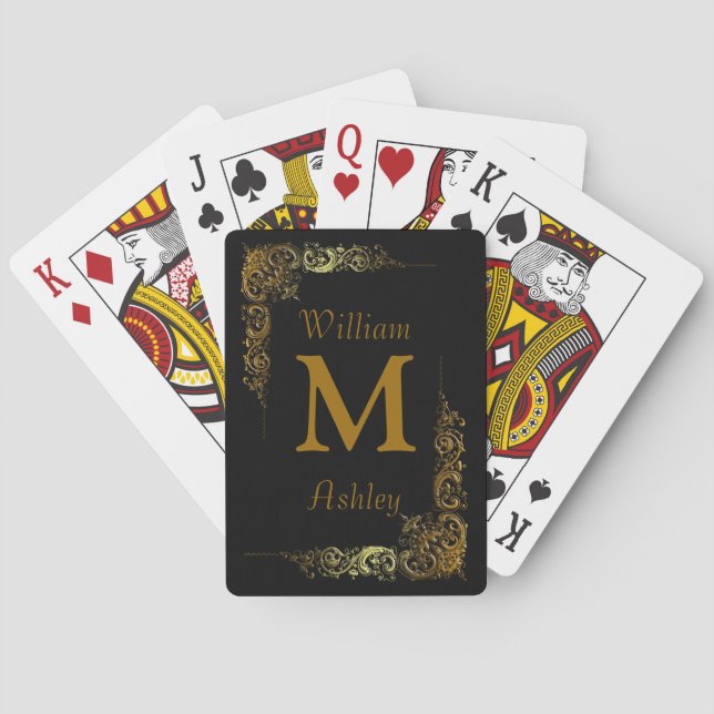 Jeu De Cartes Elegant Customized Monogrammed Playing Cards (dos)