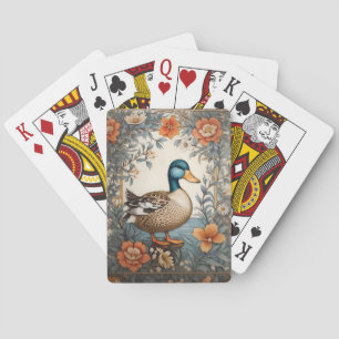Jeu De Cartes Élégant Cute Plump Canard Vintage Floral