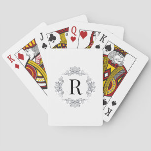 Jeu De Cartes Élégant Décoré Monogrammé SF Noir