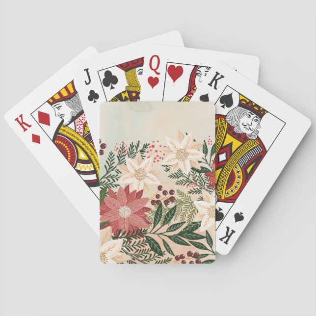 Jeu De Cartes Élégant Festif Noël Poinsettia vacances (dos)
