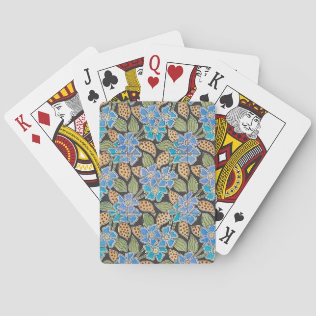 Jeu De Cartes Élégant Fleur Bleu Périwinkle Floral Classic (dos)