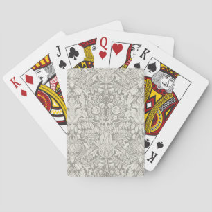 Jeu De Cartes élégant formel brocart de dentelle en damas blanc