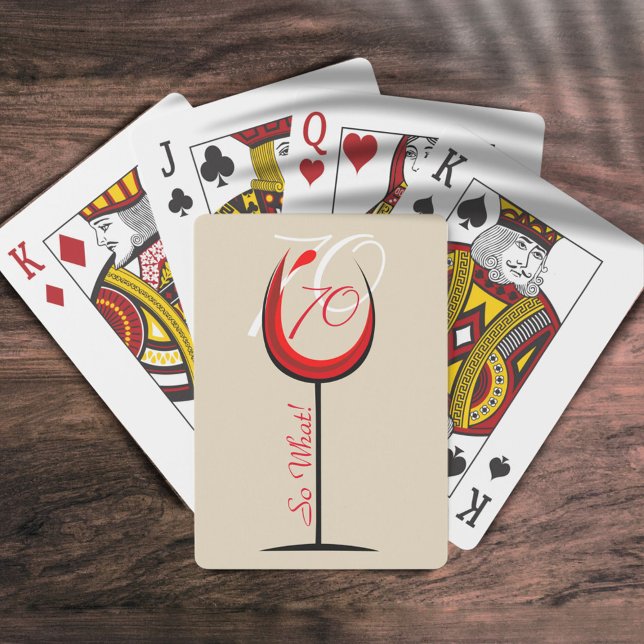 Jeu De Cartes Elégant Funny Red Wine 70 alors quel 70e anniversa (Créateur téléchargé)
