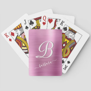 Jeu De Cartes Élégant Lavande rose Nom du monogramme