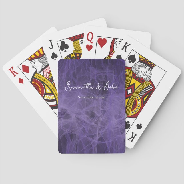 Jeu De Cartes Élégant Lavender Mariage Invité Favoriser la lectu (dos)