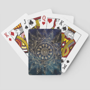 Jeu De Cartes Elégant Mandala Gold Blue Galaxy