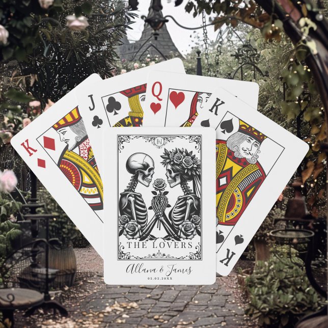 Jeu De Cartes Élégant Mariage de Tarot gothique noir et blanc (Créateur téléchargé)