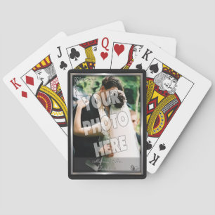 Jeu De Cartes Élégant Modèle photo Mariage noir et argent