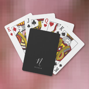 Jeu De Cartes Élégant Monogramme noir et blanc