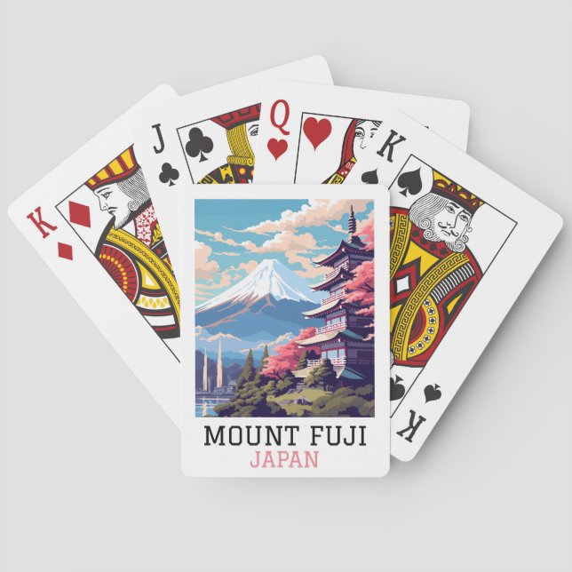 Jeu De Cartes Élégant Mont Fuji Japon Voyage Art (dos)
