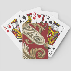 Jeu De Cartes Elégant Motif Botanique avec Foliage Tan