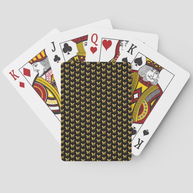 Jeu De Cartes Élégant Motif de papillon d'or (dos)