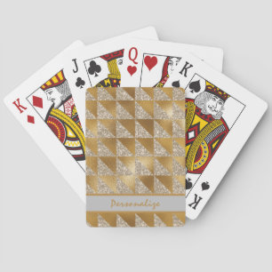 Jeu De Cartes Elégant Motif Parties scintillant Gold Silver Pers