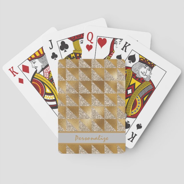 Jeu De Cartes Elégant Motif Parties scintillant Gold Silver Pers (dos)