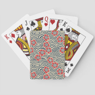 Jeu De Cartes Élégant Motif sans couture en fleur de cerisier (8